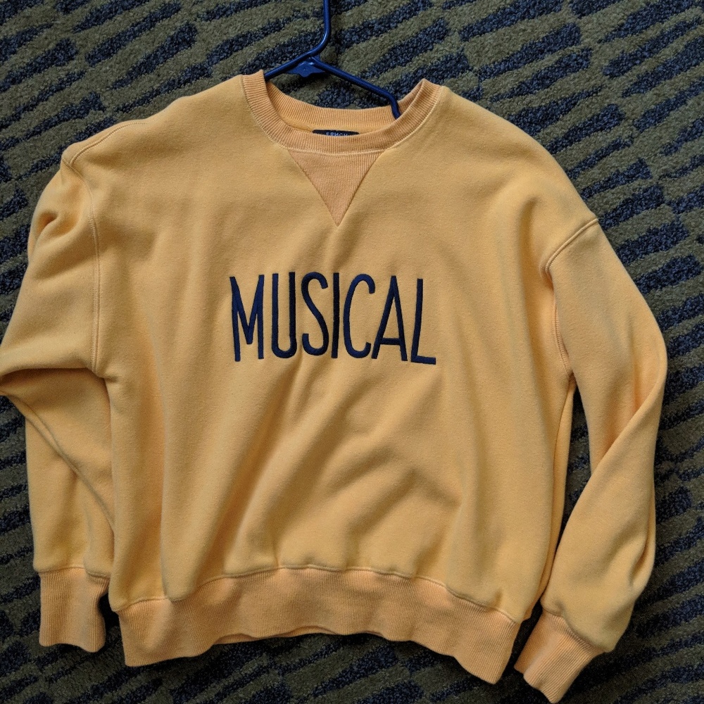 FRNCH Paris Bright Yellow 'Musical' Sweater